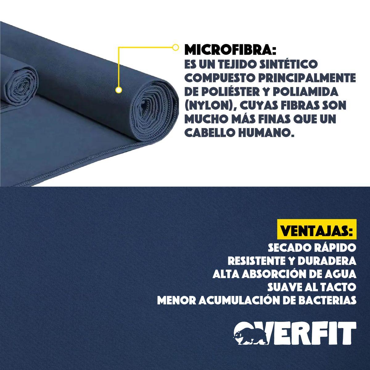 Set x2 toallas microfibra Overfit + bolso de transporte azul-3