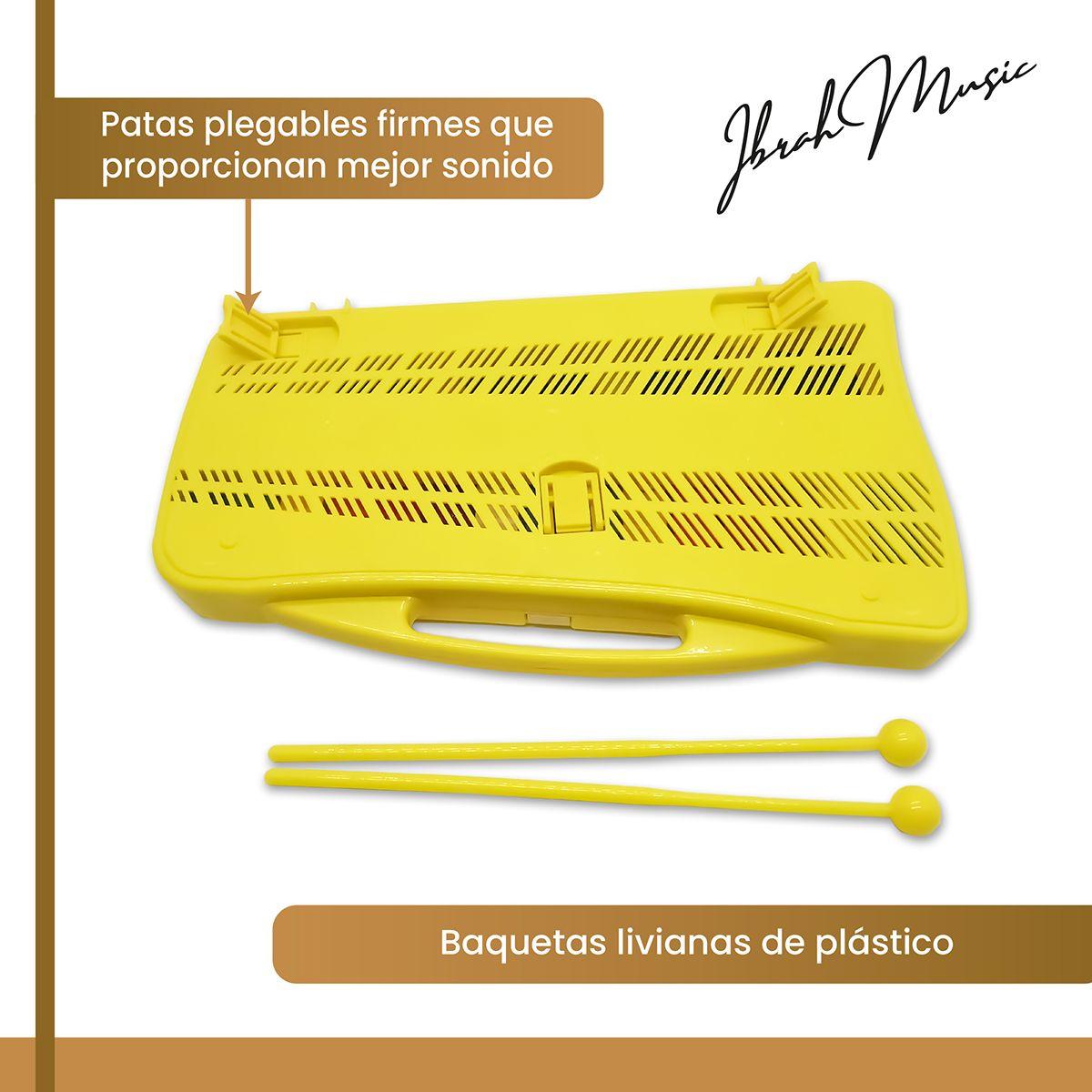 Metalófono Cromático 25 Notas Ibrah Amarillo Escolar-2