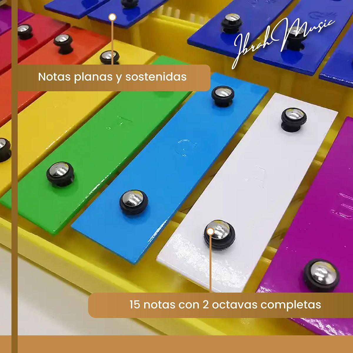 Metalófono Cromático 25 Notas Ibrah Amarillo Escolar-3