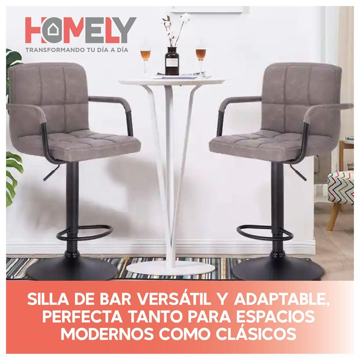 Silla De Bar Piso Taburete Homely Noir Comfort 61-81CM - Negro-5
