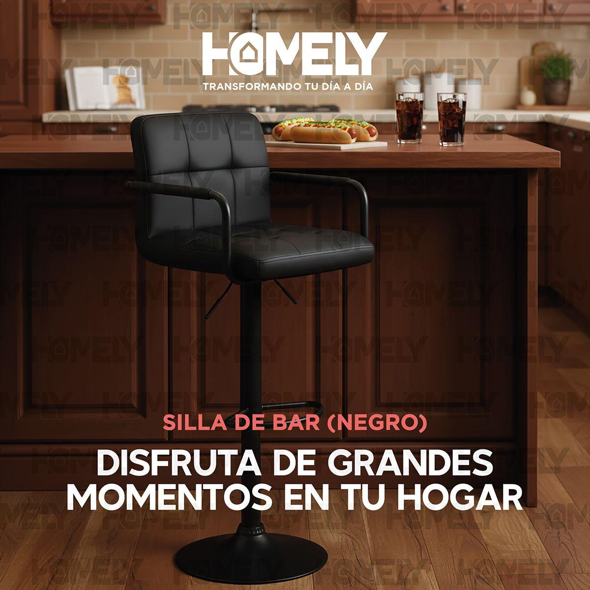 Silla De Bar Piso Taburete Homely Noir Comfort 61-81CM - Negro-8
