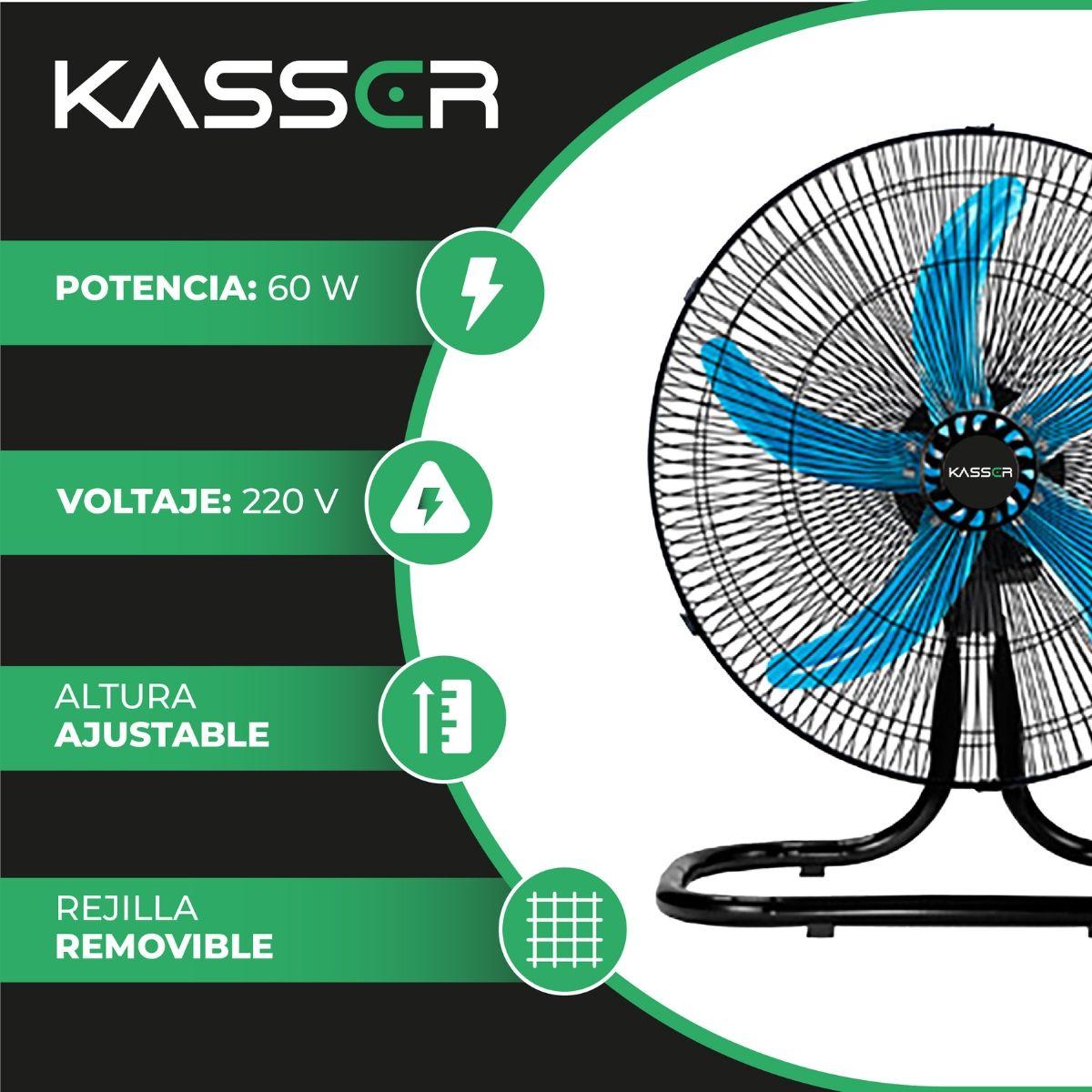 Pack x2 Ventilador 3 en 1 Industrial Kasser 5 Aspas 18P-1