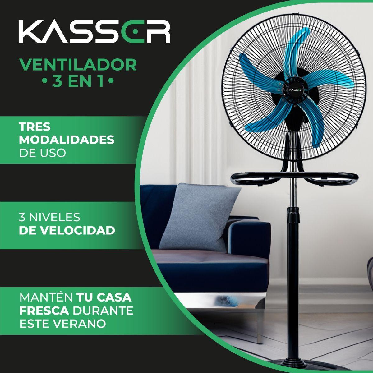 Pack x2 Ventilador 3 en 1 Industrial Kasser 5 Aspas 18P-2