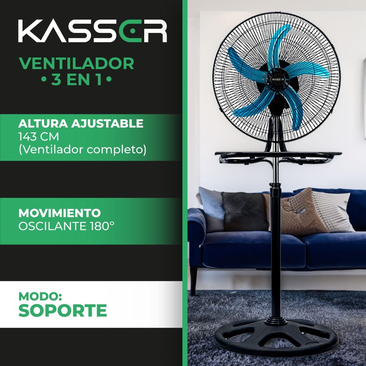 Pack x2 Ventilador 3 en 1 Industrial Kasser 5 Aspas 18P-6