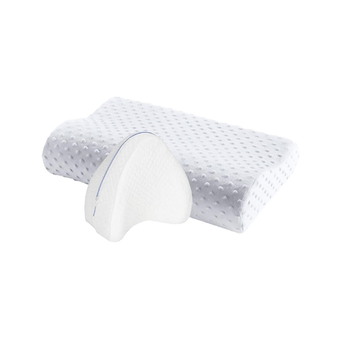 Pack Almohada Ortopédica Y Cojín Piernas Memory Terapeuticas-9