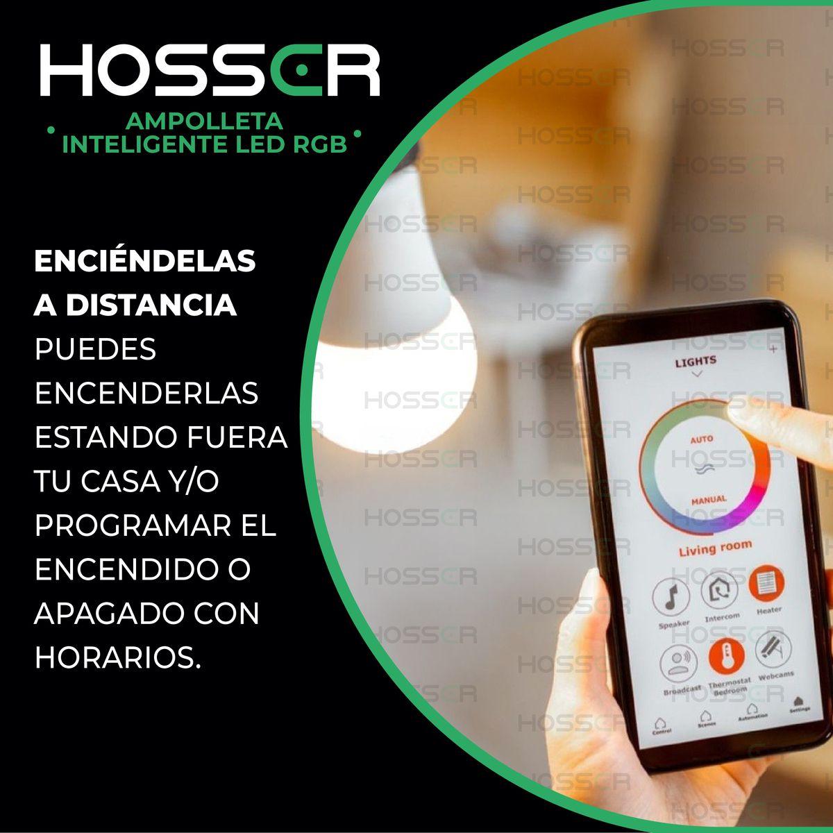 Ampolletas Led E27 Hosser Inteligente Led 9W RGB App Tuya X2-4