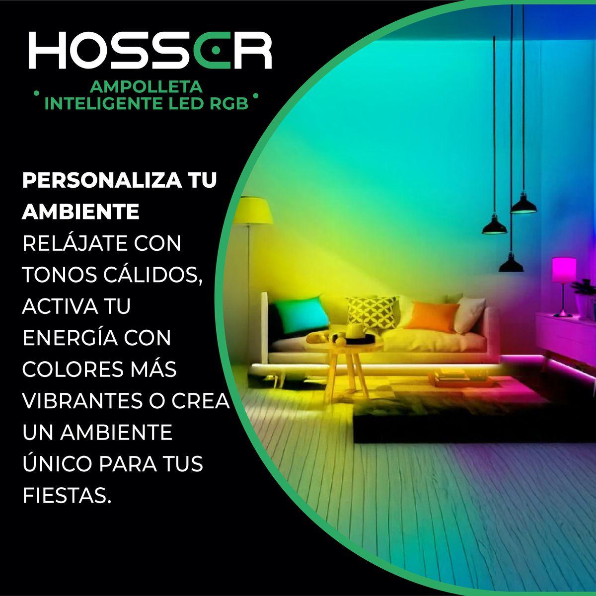 Ampolletas Led E27 Hosser Inteligente Led 9W RGB App Tuya X2-6