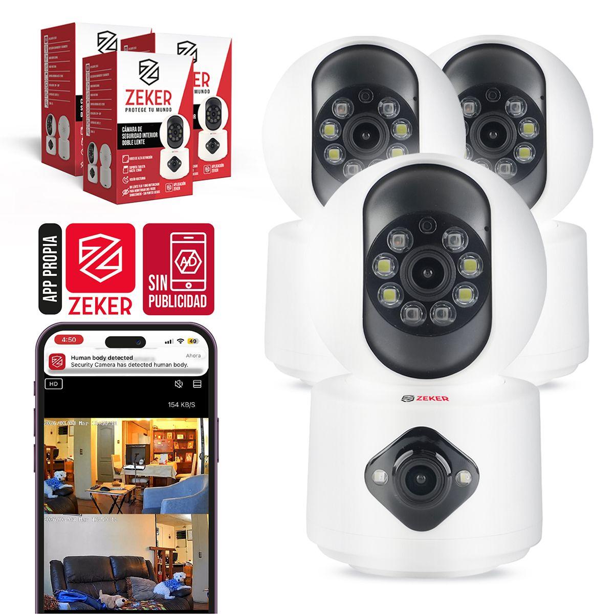Camara De Seguridad Interior Doble Zeker 4MP 5G Wifi IP x3-0