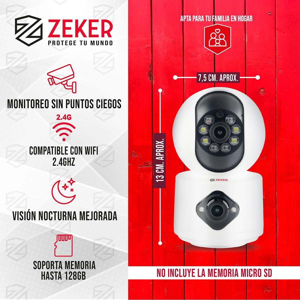 Camara De Seguridad Interior Doble Zeker 4MP 5G Wifi IP x3-1