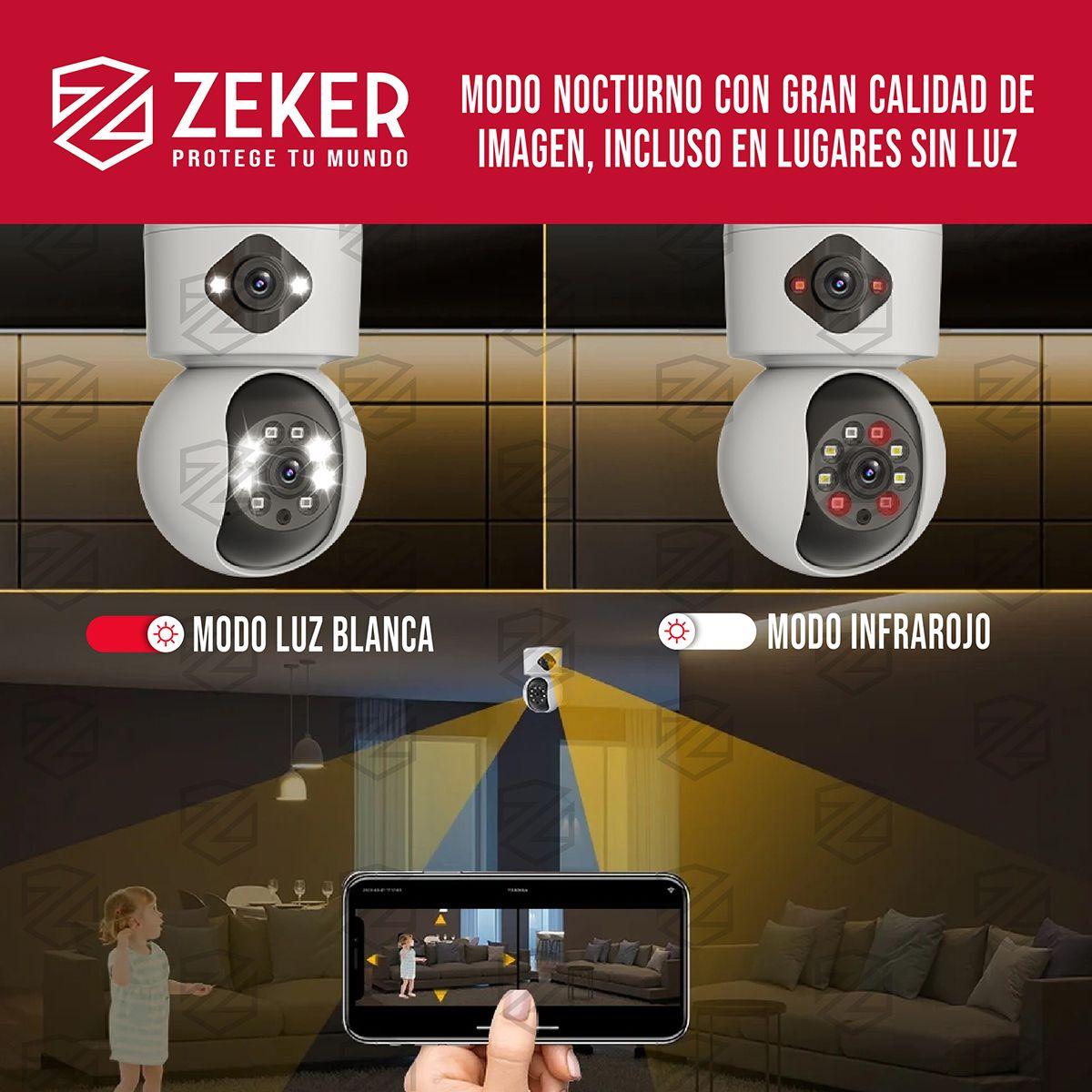 Camara De Seguridad Interior Doble Zeker 4MP 5G Wifi IP x3-3