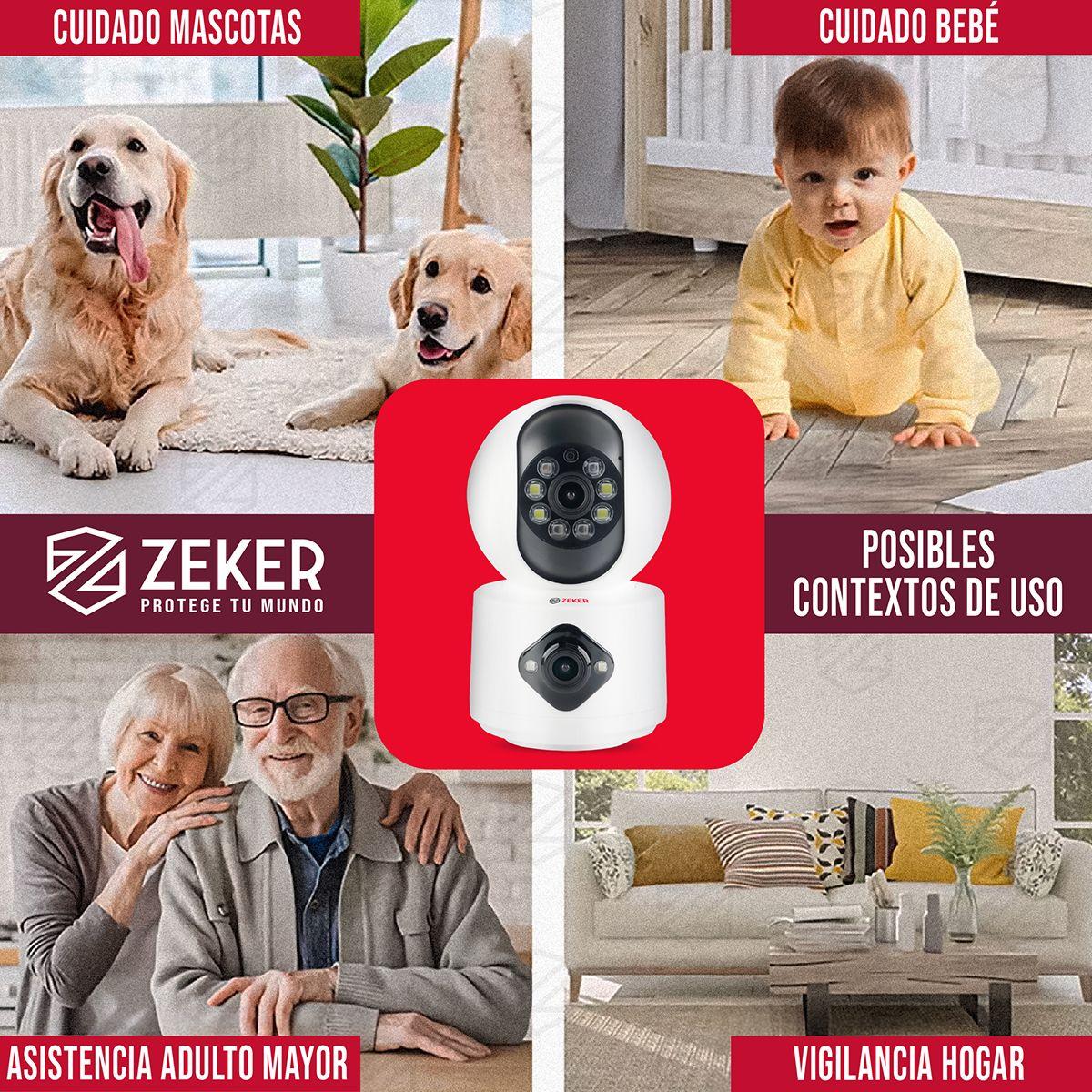 Camara De Seguridad Interior Doble Zeker 4MP 5G Wifi IP x3-8