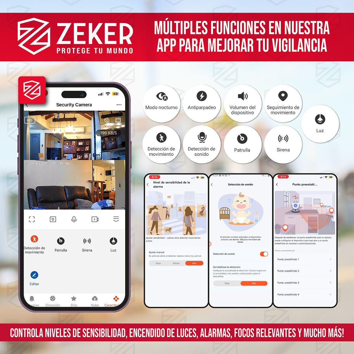 Camara De Seguridad Interior Doble Zeker 4MP 5G Wifi IP x3-5