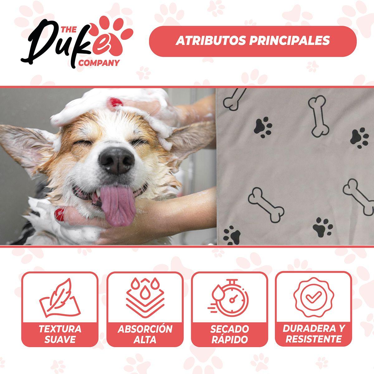 Toalla Microfibra Para Mascotas The Duke Company 101 X 60 Cm Gris-2