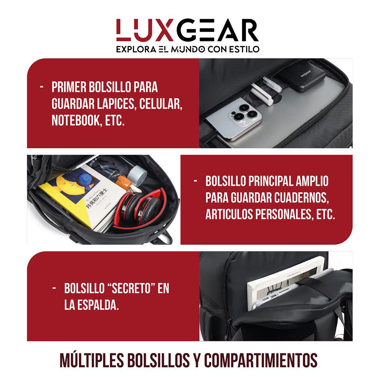 Mochila Notebook 15,6'' Luxgear Luxor Oficina Viaje Imperm-4
