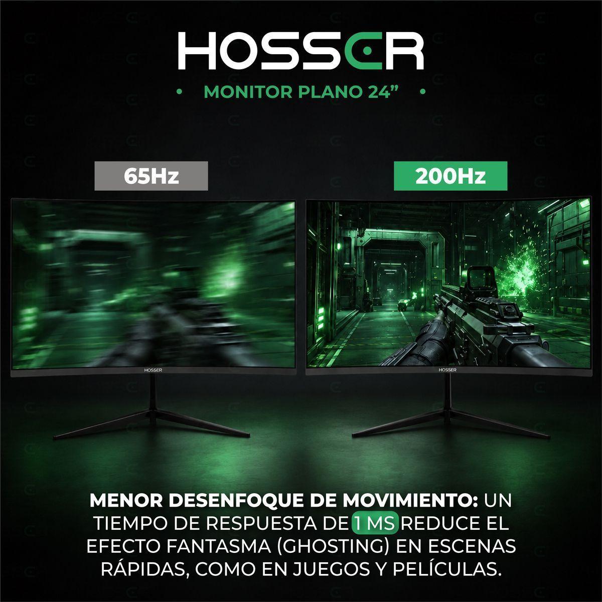 Monitor Pc Gamer Plano Hosser 24 Pulgadas 200hz 1ms Full Hd Ips Freesync Negro-7