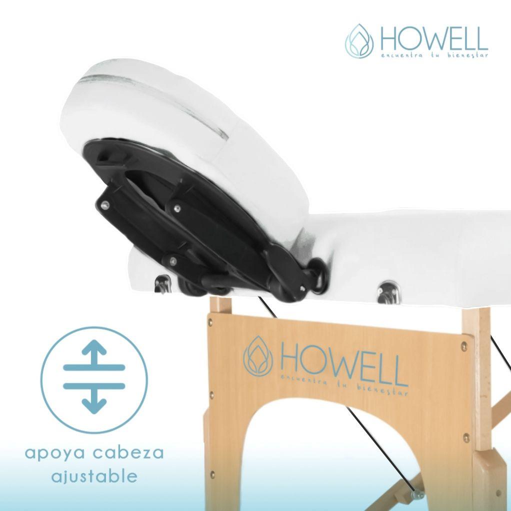 Camilla De Masajes Blanca Portátil Howell Plegable + Bolso-4