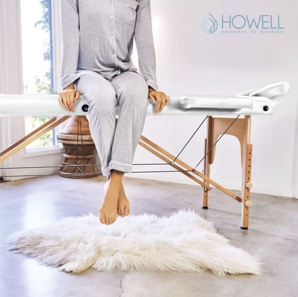 Camilla De Masajes Blanca Portátil Howell Plegable + Bolso-6