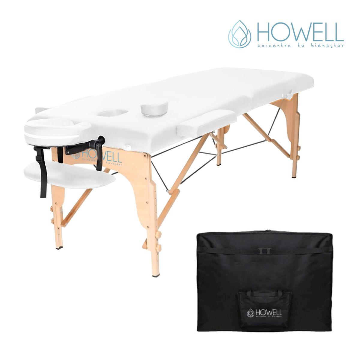 Camilla De Masajes Blanca Portátil Howell Plegable + Bolso-8