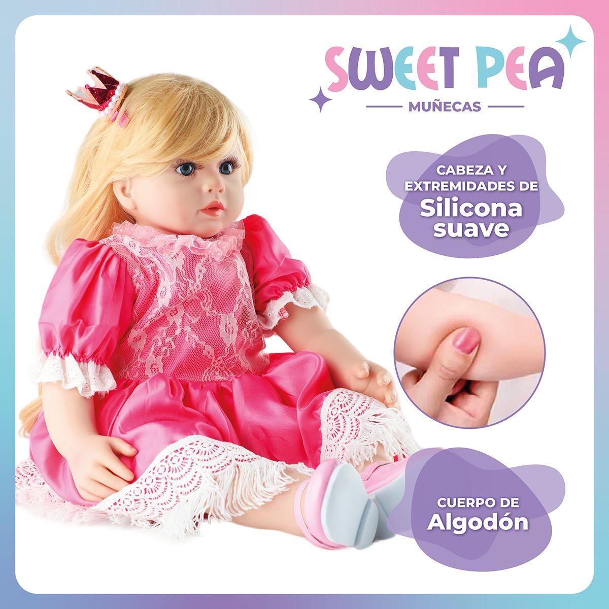 Bebe Reborn Ricitos D Oro Sweet Pea Muñec Real Silicona 60cm-2