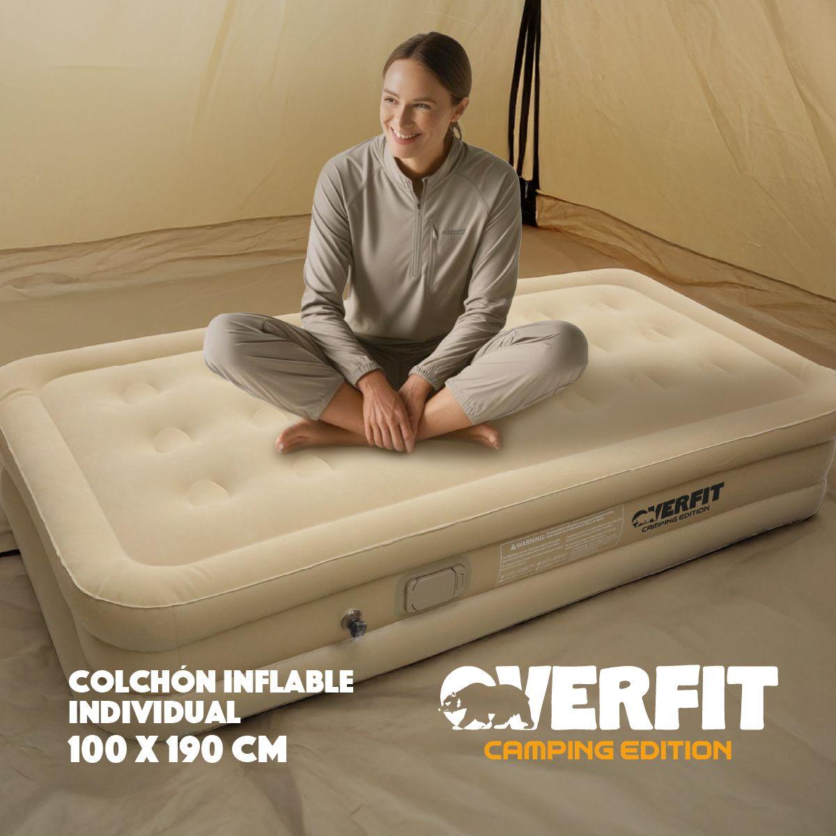 Colchón Inflable Electrico Individual Overfit Bomba Portatil-9