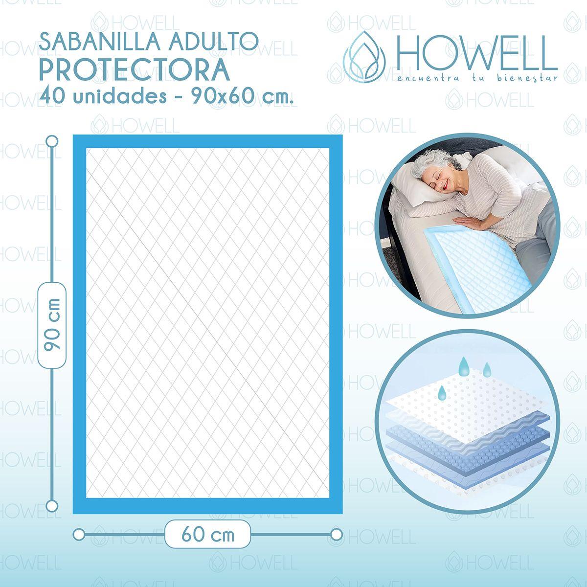 Sabanilla Adulto Protector Cama 90x60cm 40 unidades-1