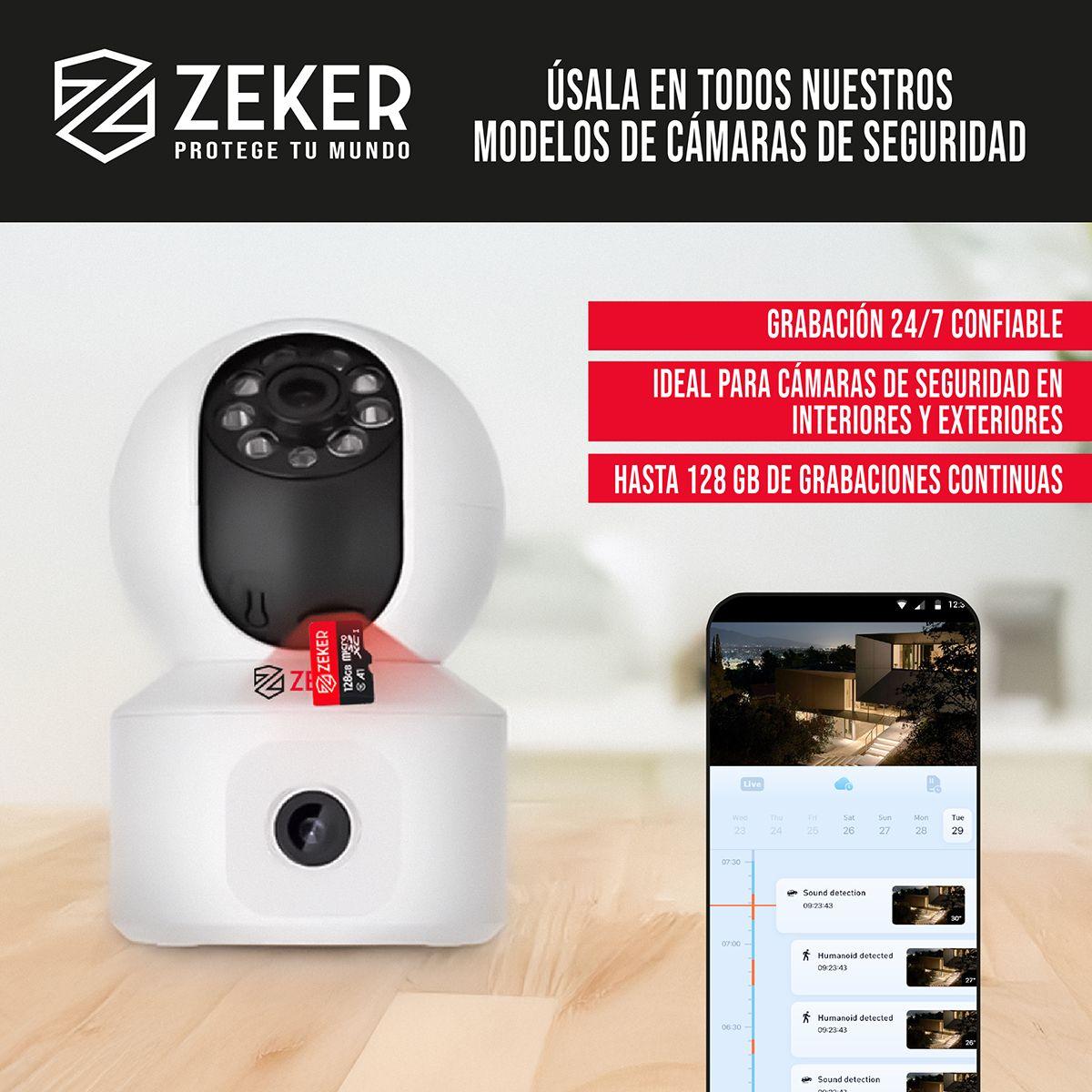 Tarjeta Micro Sd Memoria 128 Gb Zeker 100mbps Adaptador Sd-3