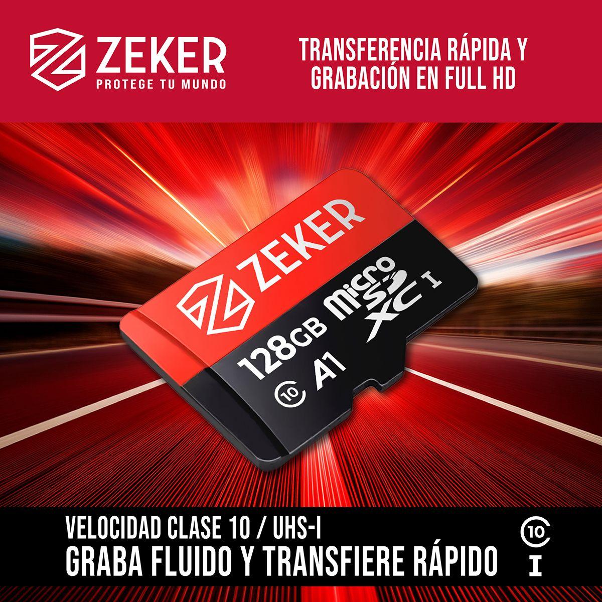 Tarjeta Micro Sd Memoria 128 Gb Zeker 100mbps Adaptador Sd-4