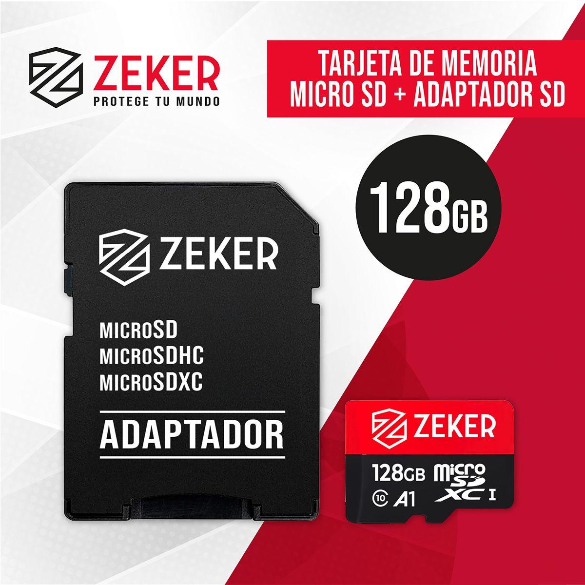 Tarjeta Micro Sd Memoria 128 Gb Zeker 100mbps Adaptador Sd-6