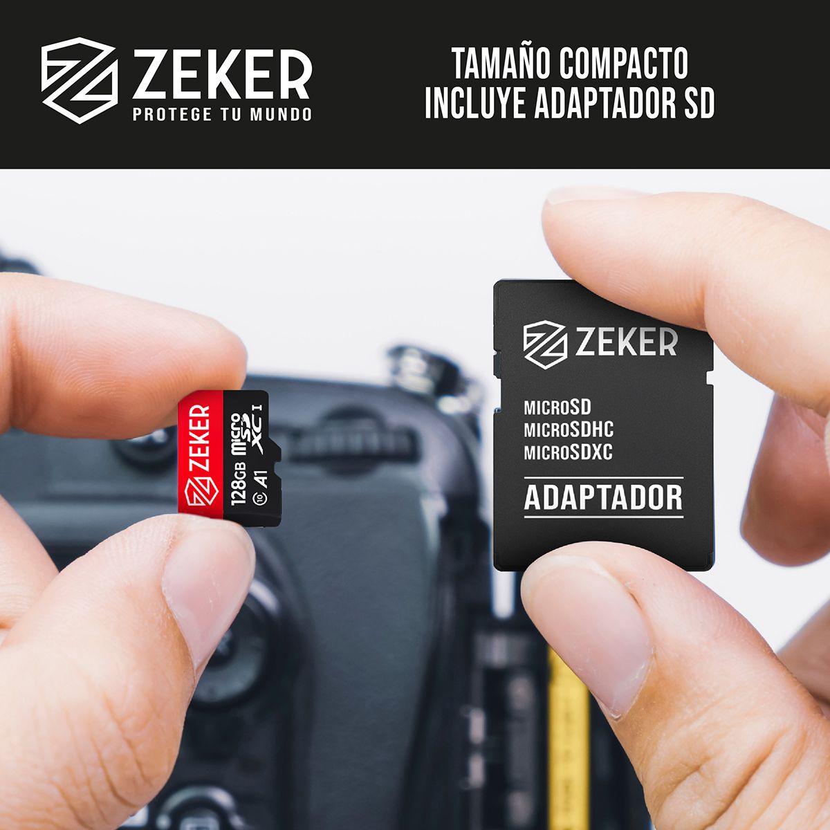 Tarjeta Micro Sd Memoria 128 Gb Zeker 100mbps Adaptador Sd-9