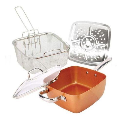 Set Olla De Acero Inoxidable Cacerola Cobre Antiadherente-0