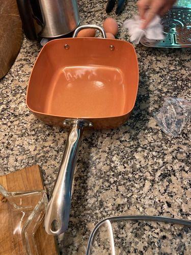 Set Olla De Acero Inoxidable Cacerola Cobre Antiadherente-3