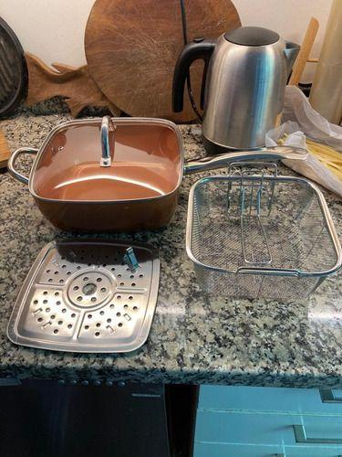 Set Olla De Acero Inoxidable Cacerola Cobre Antiadherente-4