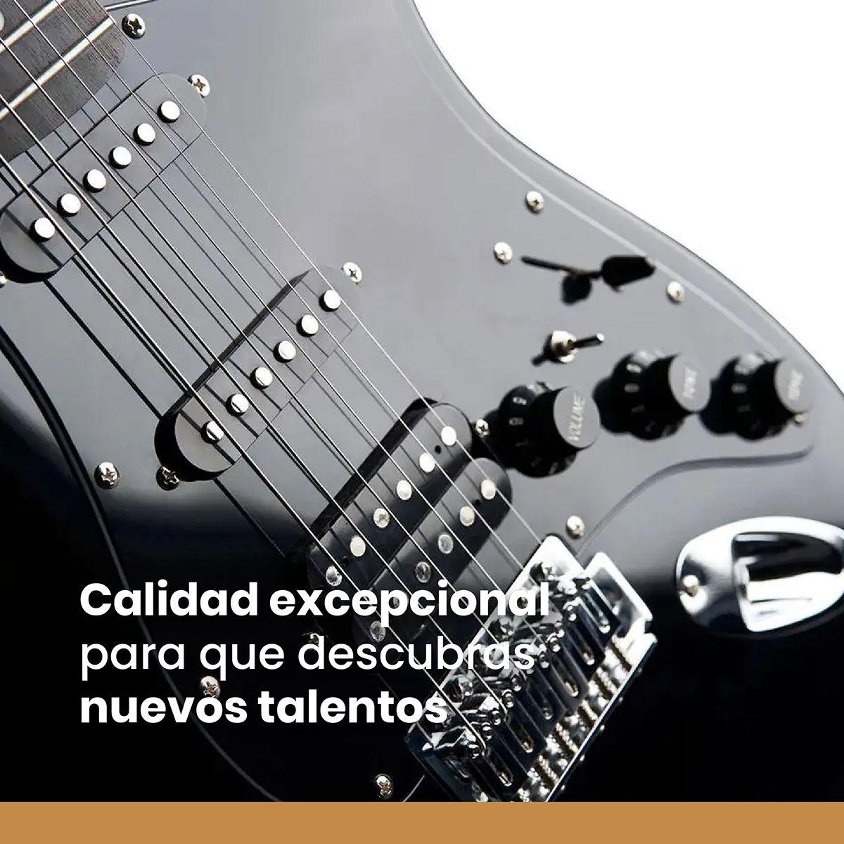 Guitarra Eléctrica Strato Ibrah + Amplif + Accesorios Negra-5
