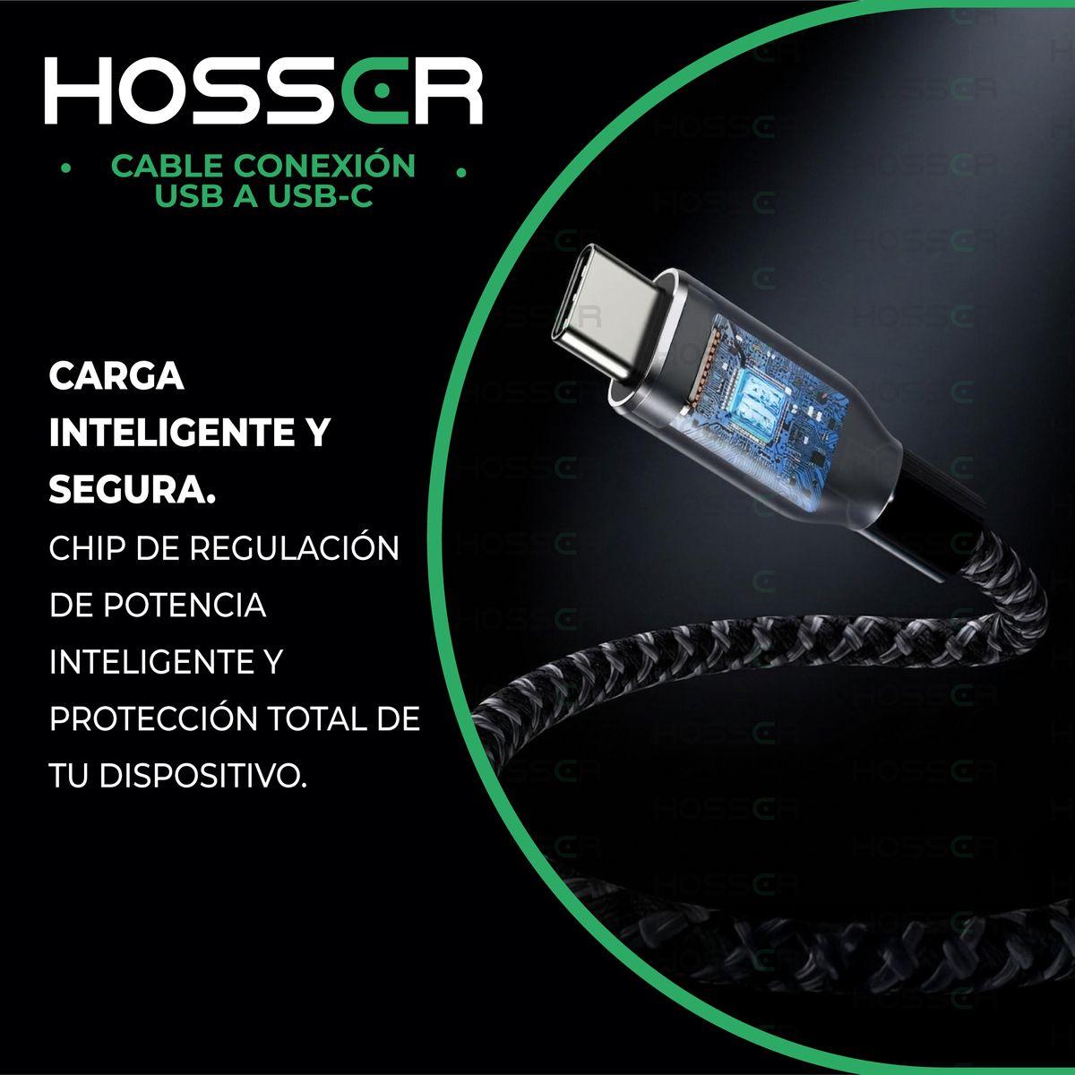 Cable Usb Tipo C To Usb 5 M Iphone Samsung Hosser Carga Rapida Negro-6