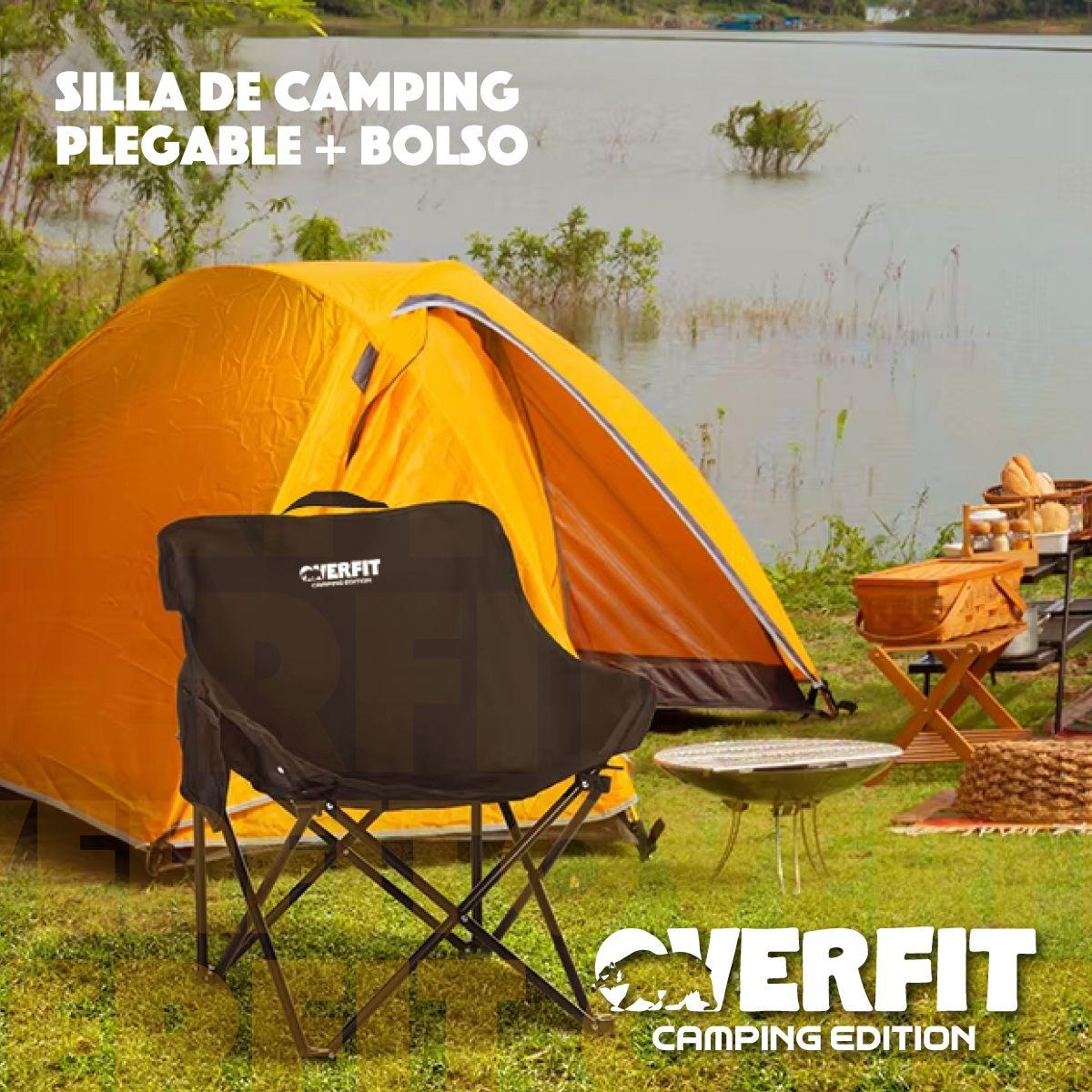 Silla Plegable Exterior Camping Overfit + Bolso Transporte Negro-9