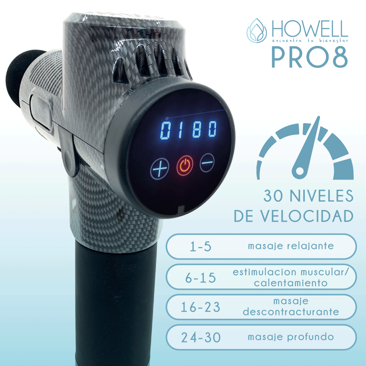 Pistola De Masajes Howell Profesional Masajeador Muscular-2