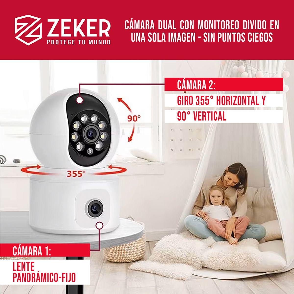 Camara De Seguridad Interior Doble Zeker 4MP 5G Wifi IP-2