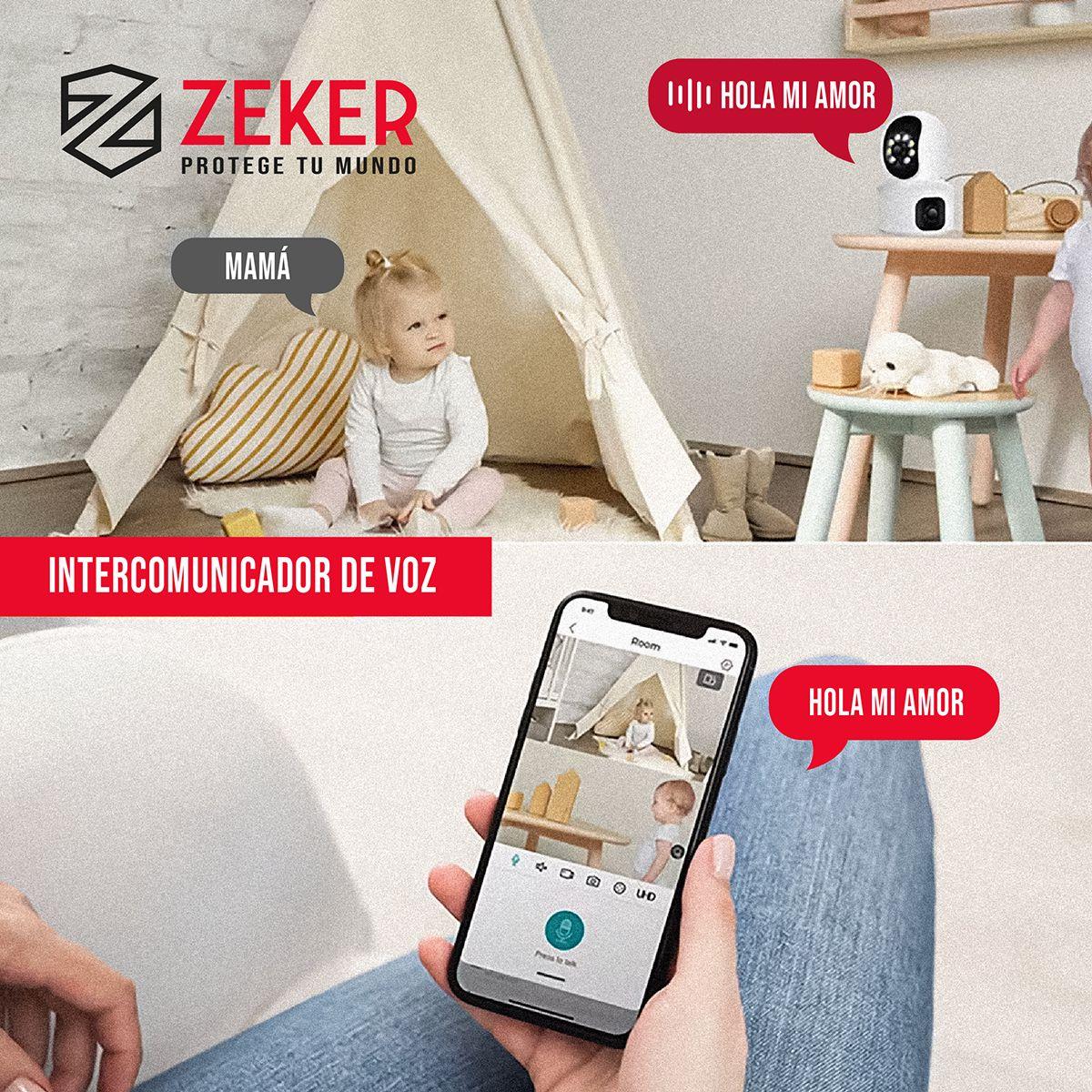 Camara De Seguridad Interior Doble Zeker 4MP 5G Wifi IP-4