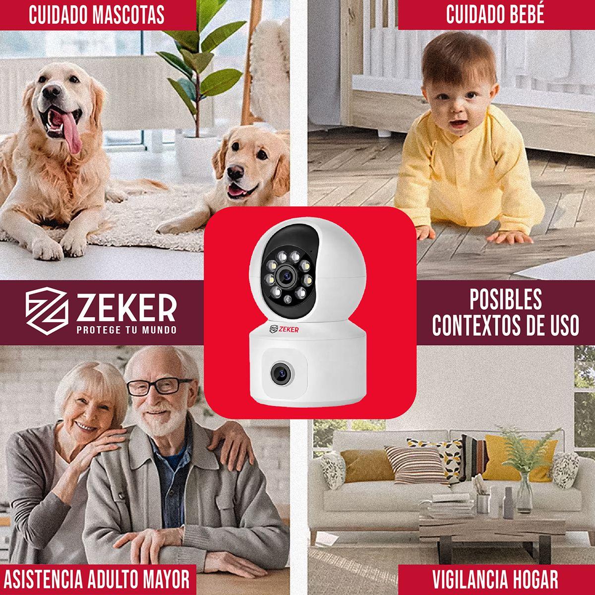 Camara De Seguridad Interior Doble Zeker 4MP 5G Wifi IP-6