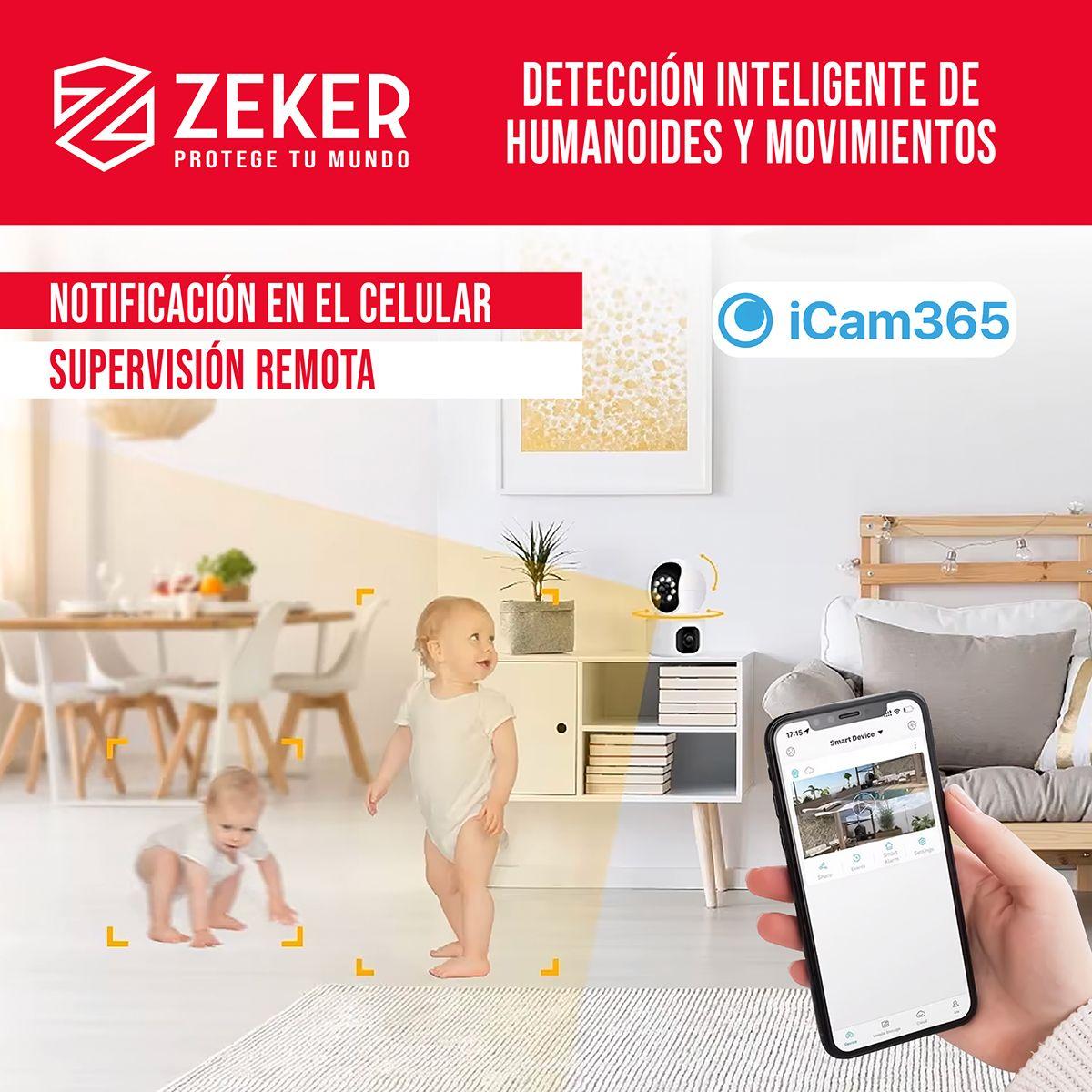 Camara De Seguridad Interior Doble Zeker 4MP 5G Wifi IP-7