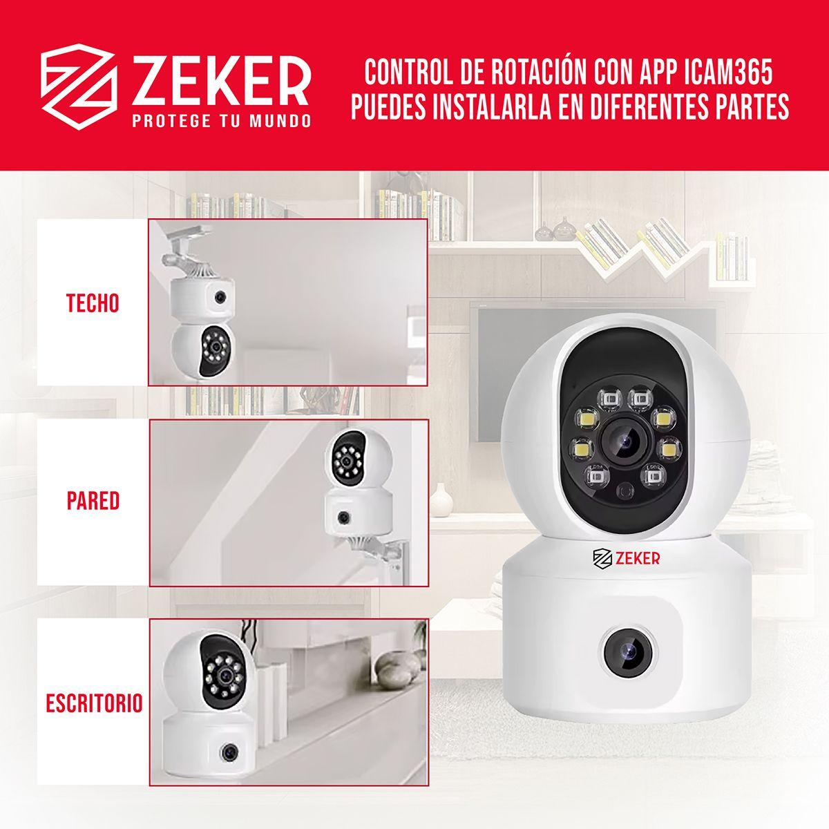 Camara De Seguridad Interior Doble Zeker 4MP 5G Wifi IP-8