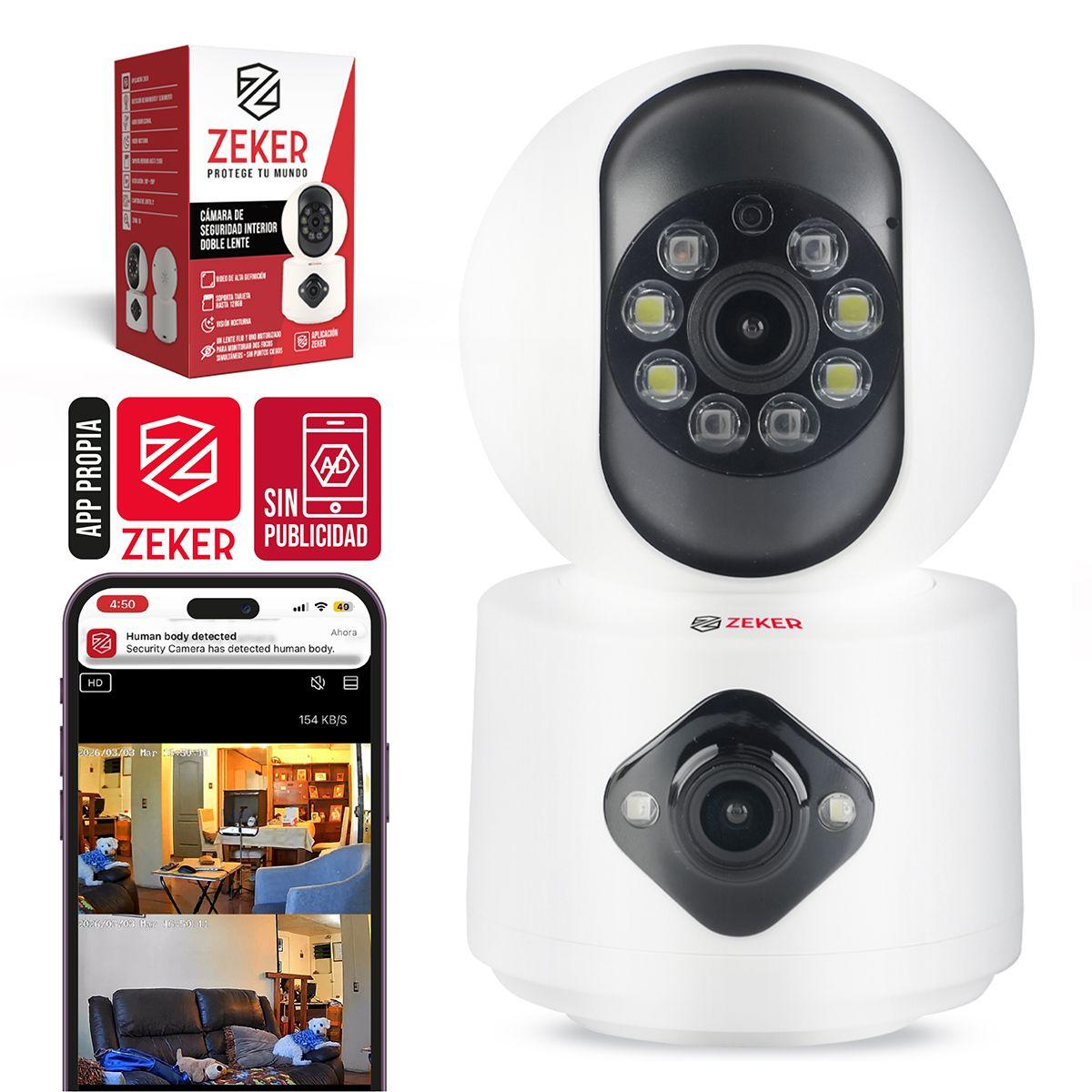 Camara De Seguridad Interior Doble Zeker 4MP 5G Wifi IP-0