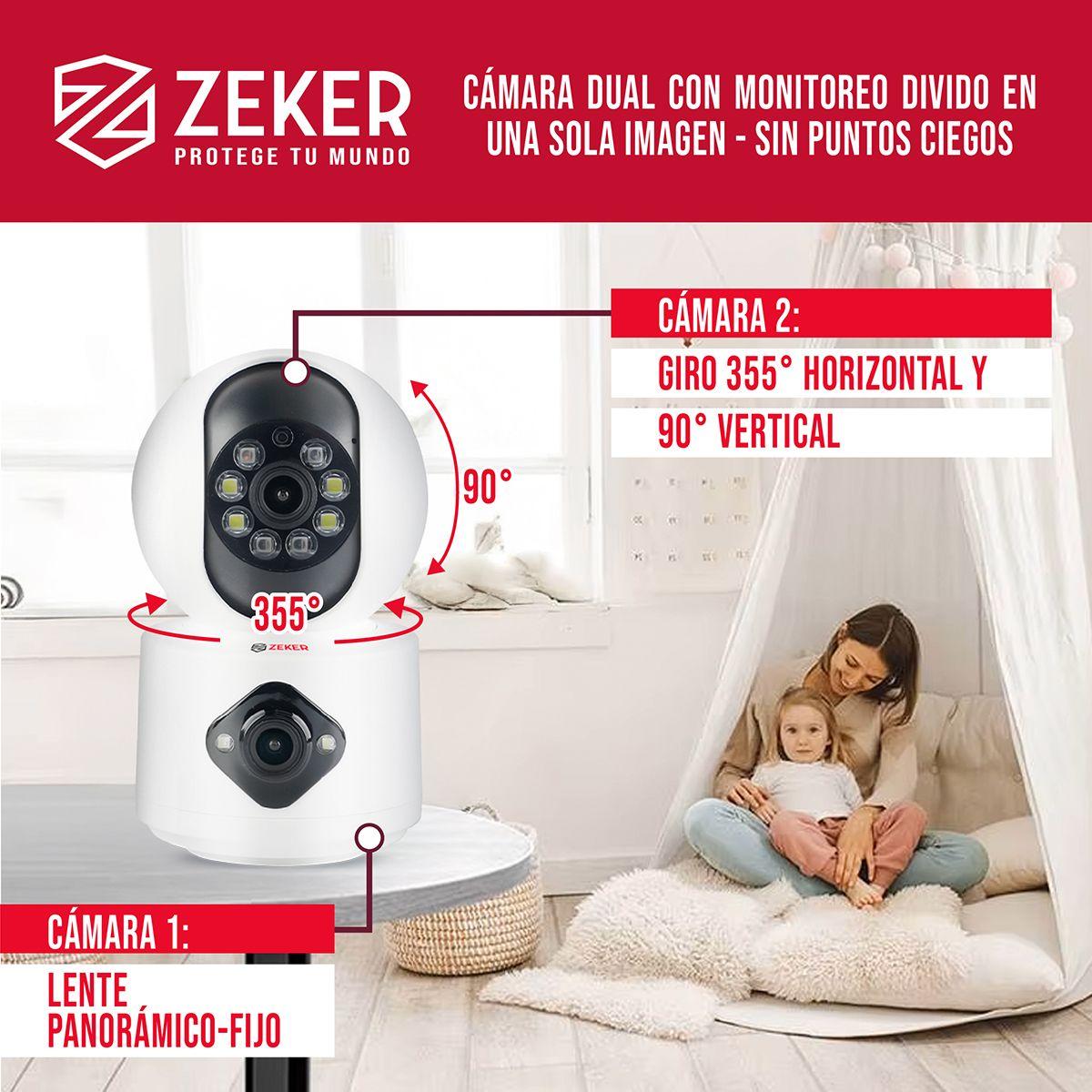 Camara De Seguridad Interior Doble Zeker 4MP 5G Wifi IP-2