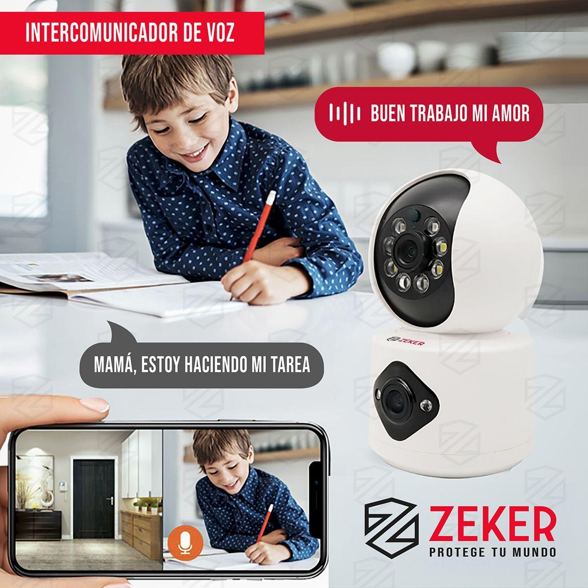 Camara De Seguridad Interior Doble Zeker 4MP 5G Wifi IP-7