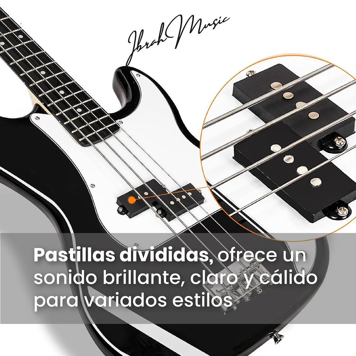 Bajo Eléctrico Ibrah 4 Cuerdas + Amplificador 20W + Accesorios-5