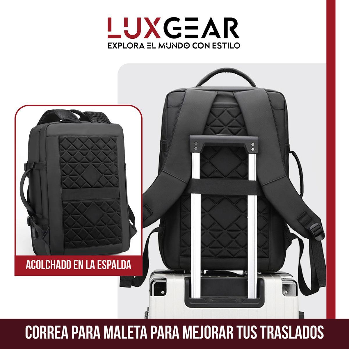 Mochila Notebook Viaje Luxgear Elite Impermeable Ejecutiva-3