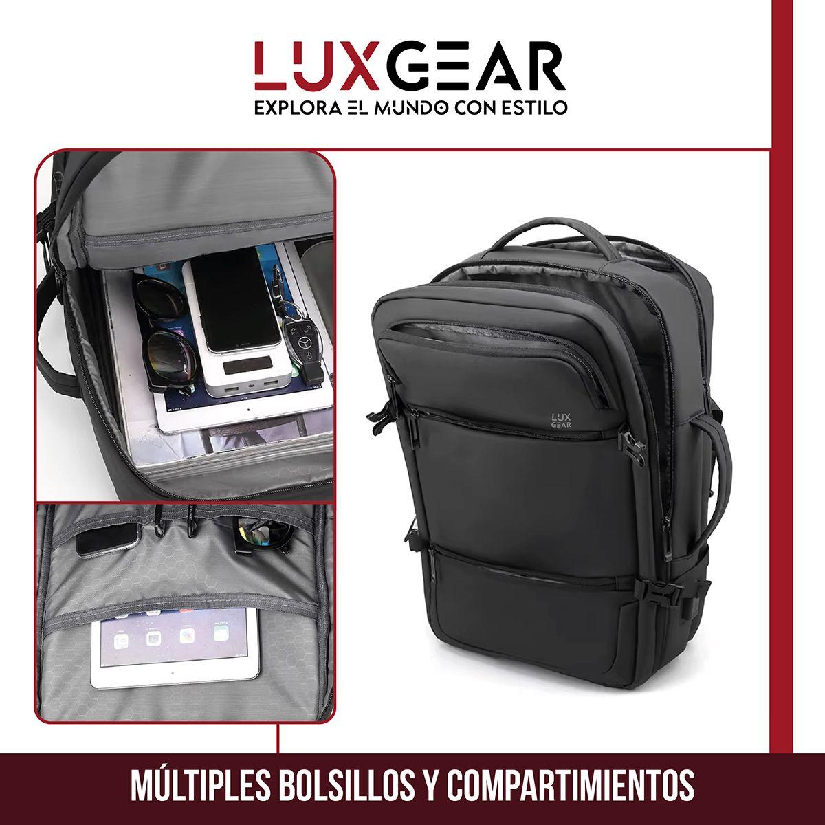 Mochila Notebook Viaje Luxgear Elite Impermeable Ejecutiva-4