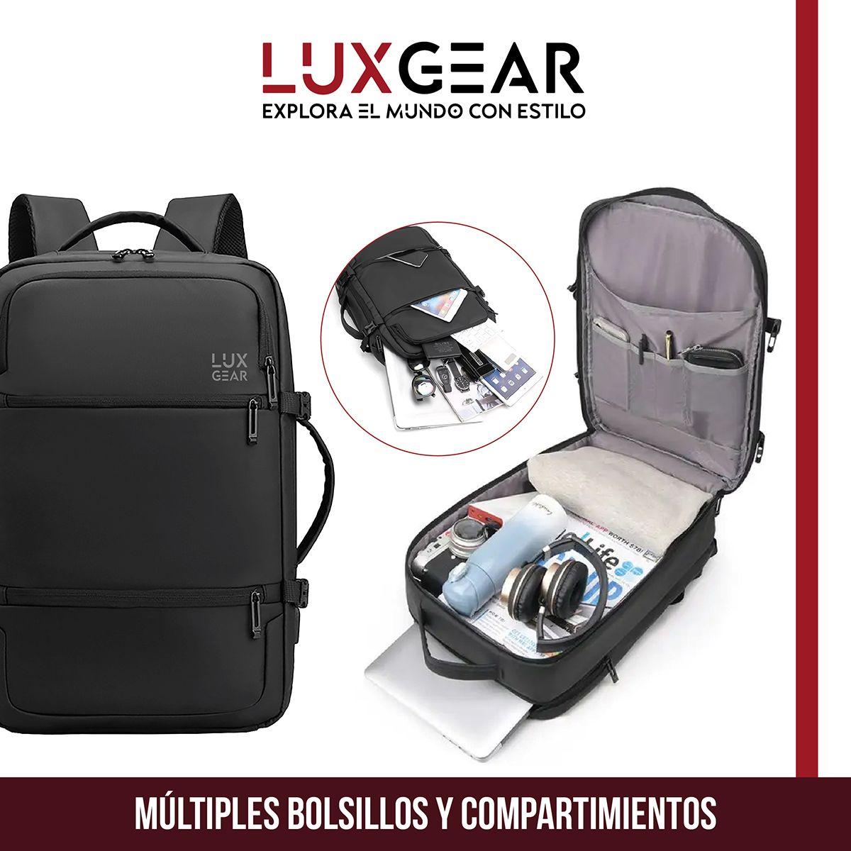 Mochila Notebook Viaje Luxgear Elite Impermeable Ejecutiva-5
