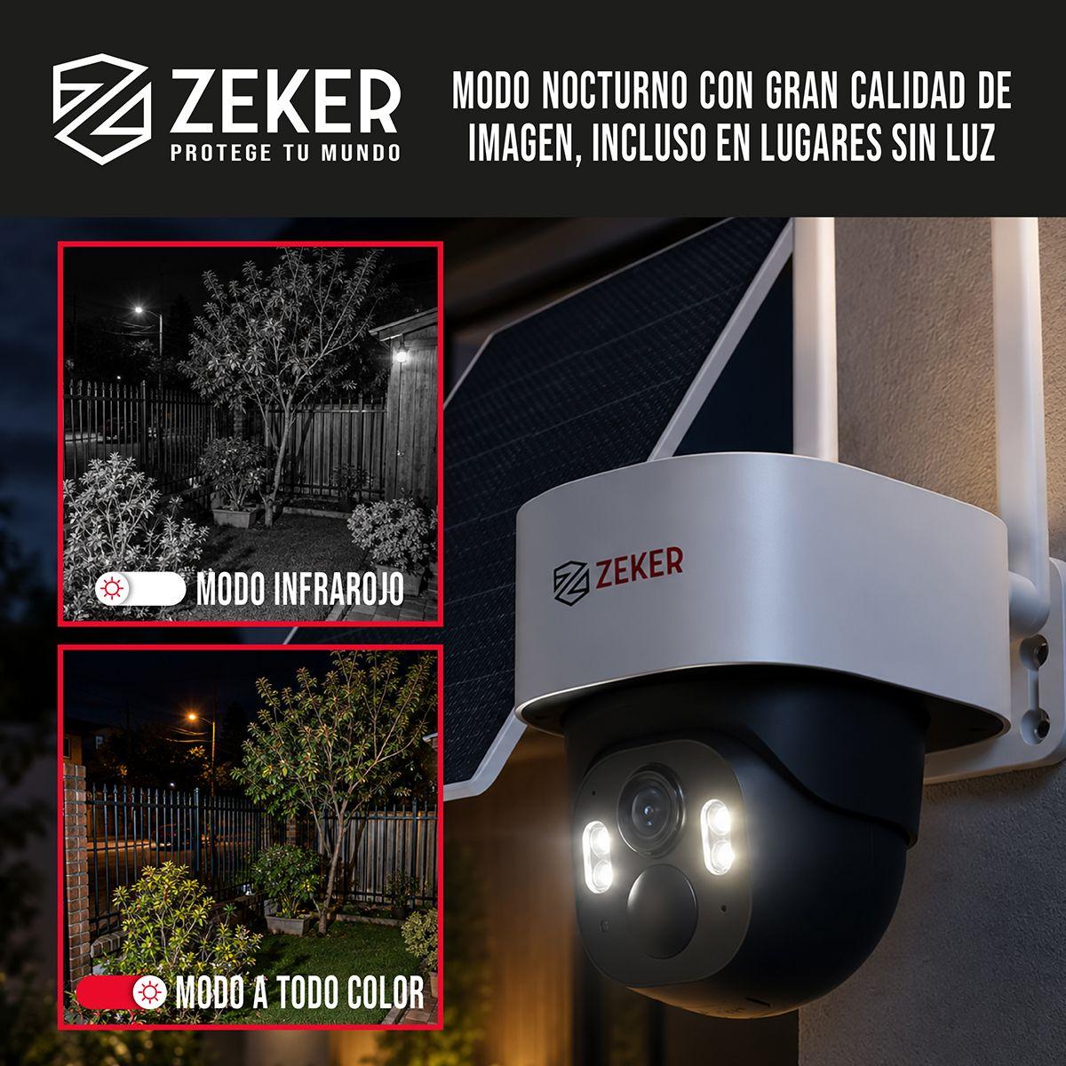 Cámara De Seguridad 4g Con Panel Solar Para Exterior 4mp Zeker Free Sim Blanco-7
