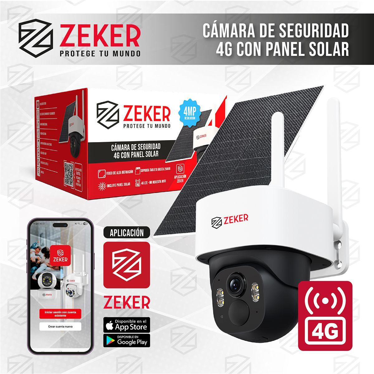 Camara De Seguridad Solar 4G Exterior Zeker Sin Wifi Sin Chip 4MP Plan De Datos -1